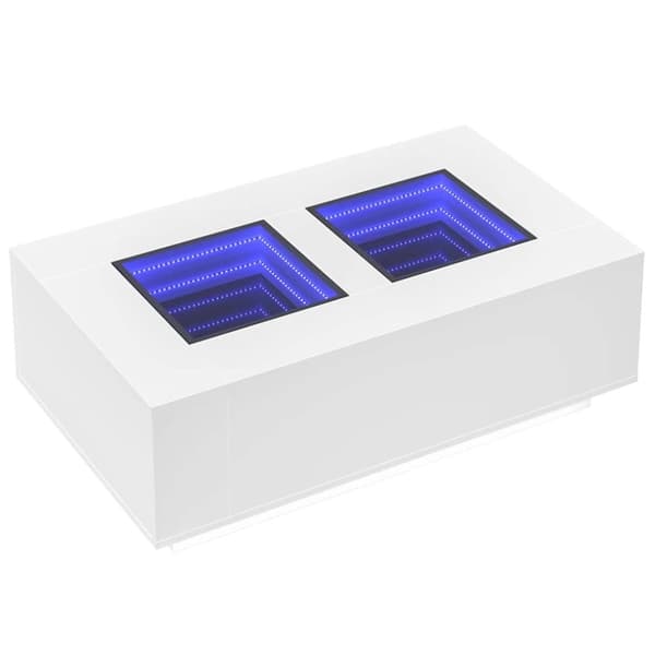 vidaXL sofabord med Infinity LED-lys 116x69x40 cm hvid