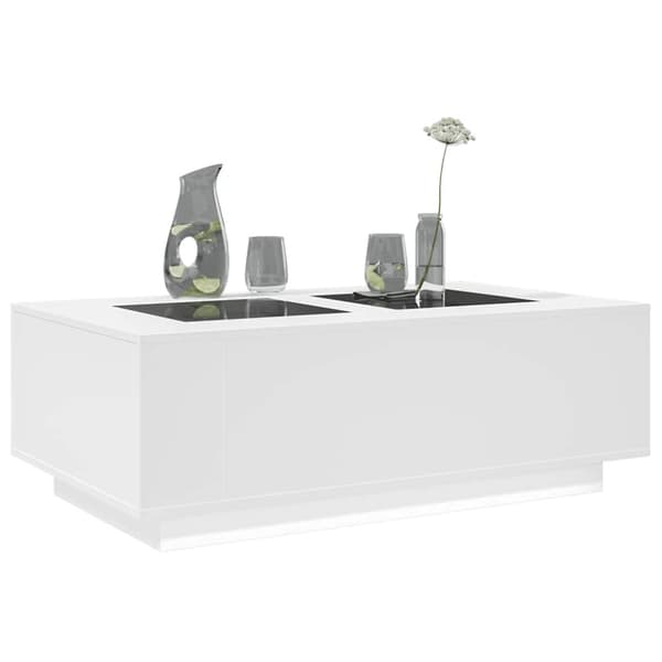 vidaXL sofabord med Infinity LED-lys 116x69x40 cm hvid