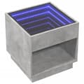 Miniatyrbillede 4 af 11: vidaXL sofabord med Infinity LED-lys 50x50x50 cm betongrå