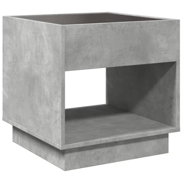 vidaXL sofabord med Infinity LED-lys 50x50x50 cm betongrå