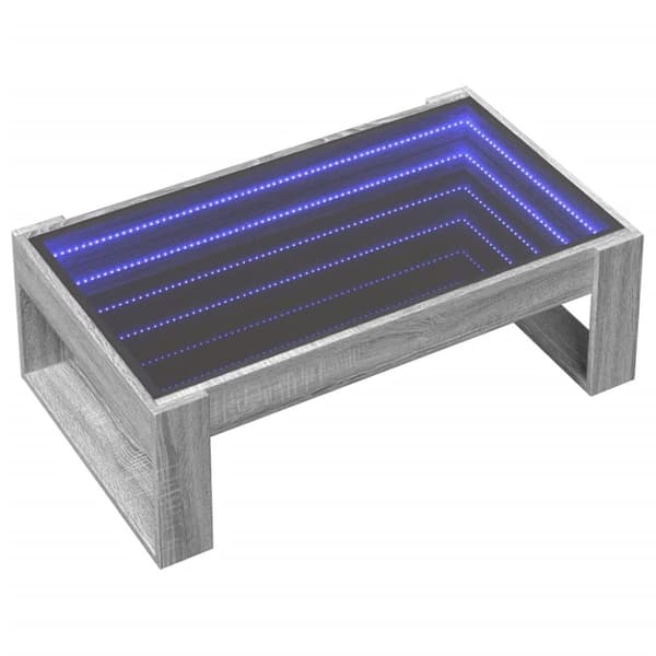 vidaXL Soffbord med Infinity LEDs grå sonoma 90x53x30 cm