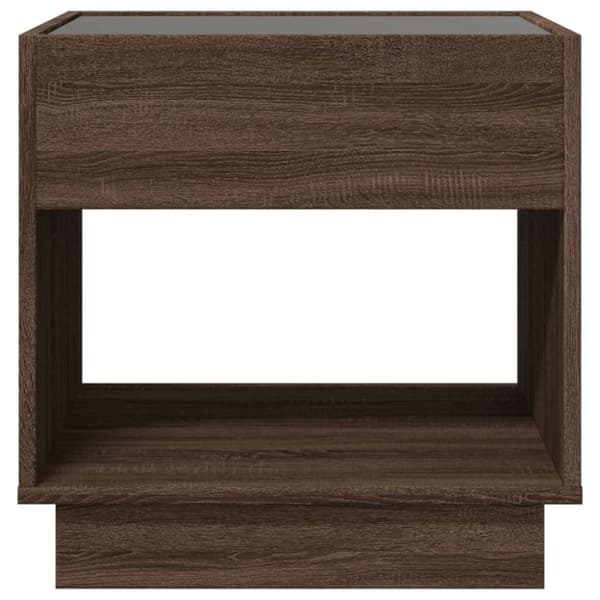 vidaXL Soffbord med Infinity LEDs brun ek 50x50x50 cm