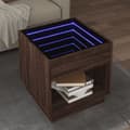 Miniatyrbild 2 av 11: vidaXL Soffbord med Infinity LEDs brun ek 50x50x50 cm