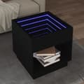 Miniatyrbilde 2 av 11: vidaXL Salongbord med Infinity LED svart 50x50x50 cm