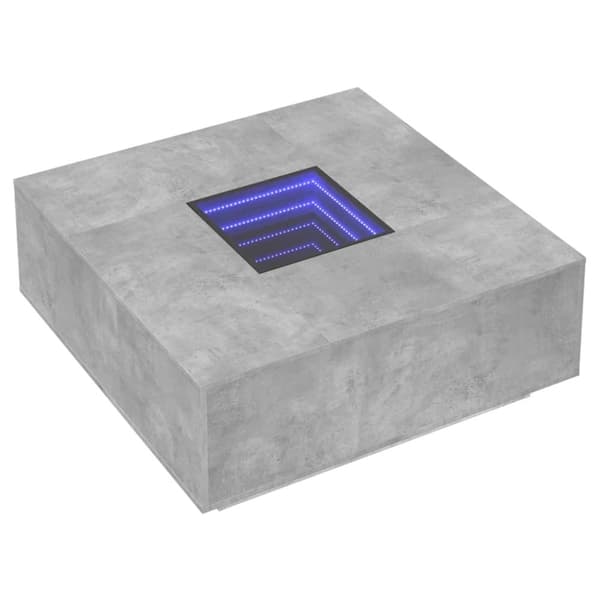 vidaXL Salongbord med Infinity LED betonggrå 100x100x40 cm