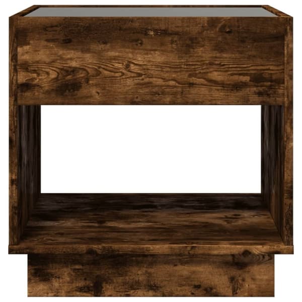 vidaXL Salongbord med Infinity LED røkt eik 50x50x50 cm