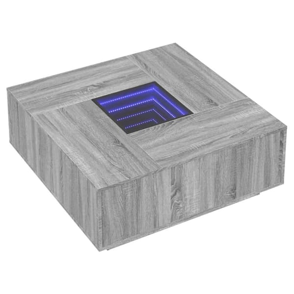 vidaXL Salongbord med Infinity LED grå sonoma 100x100x40 cm