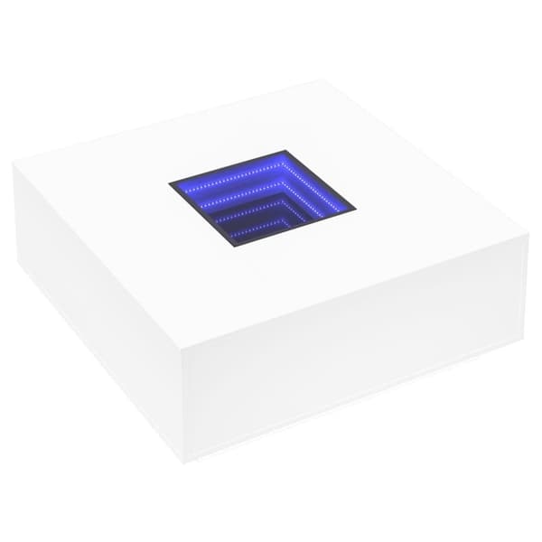 vidaXL Soffbord med Infinity LEDs vit 100x100x40 cm