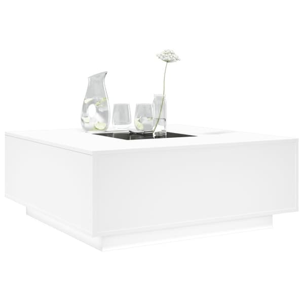vidaXL Soffbord med Infinity LEDs vit 100x100x40 cm