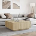Miniatyrbild 5 av 11: vidaXL Soffbord med Infinity LEDs sonoma-ek 100x100x40 cm