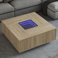 Miniatyrbild 2 av 11: vidaXL Soffbord med Infinity LEDs sonoma-ek 100x100x40 cm