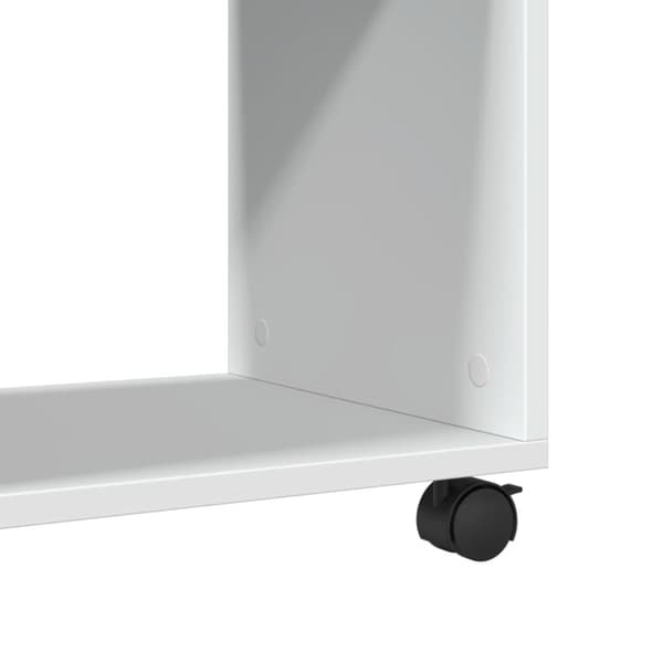 vidaXL sidebord med hjul 70x35x60 cm konstrueret træ hvid