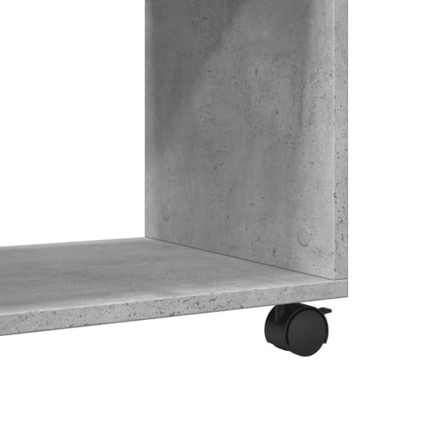 vidaXL Sidebord med hjul betonggrå 70x35x60 cm konstruert tre