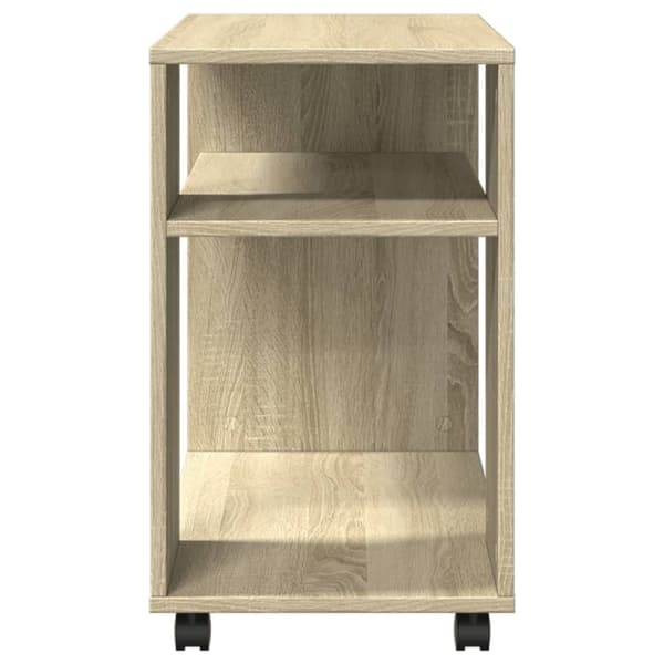 vidaXL Sivupöytä pyörillä Sonoma-tammi 70x35x60 cm tekninen puu