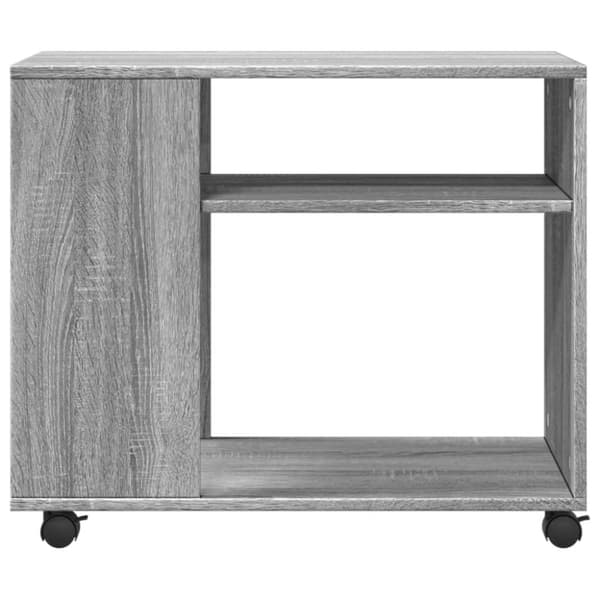vidaXL Sidebord med hjul grå sonoma 70x35x60 cm konstruert tre