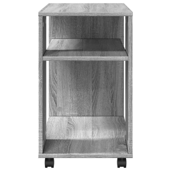 vidaXL Sidebord med hjul grå sonoma 70x35x60 cm konstruert tre