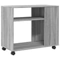 Miniatyrbillede 8 af 11: vidaXL sidebord med hjul 70x35x60 cm konstrueret træ grå sonoma-eg