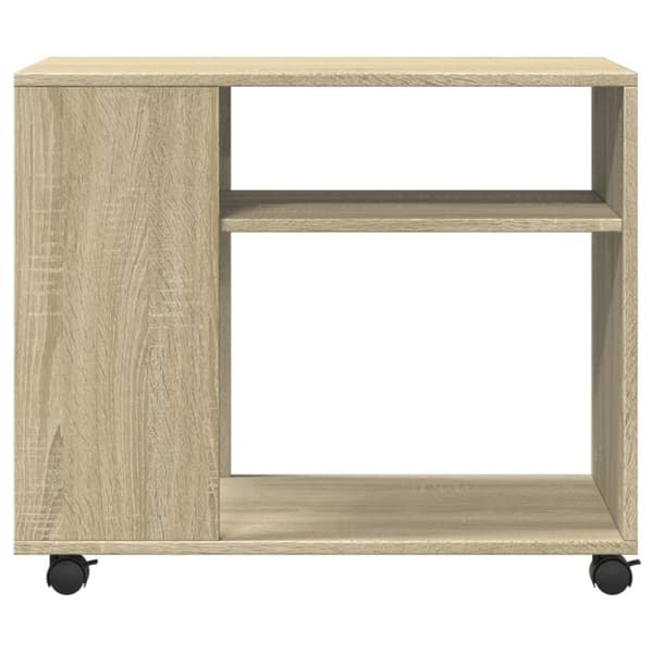 vidaXL Sidebord med hjul sonoma eik 70x35x60 cm konstruert tre