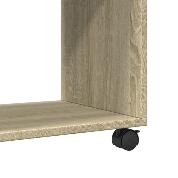 vidaXL Sidebord med hjul sonoma eik 70x35x60 cm konstruert tre