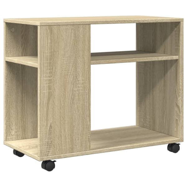 vidaXL Sidebord med hjul sonoma eik 70x35x60 cm konstruert tre
