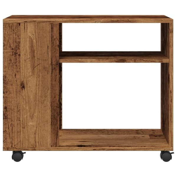 vidaXL Sidebord med hjul gammelt tre 70x35x60 cm konstruert tre