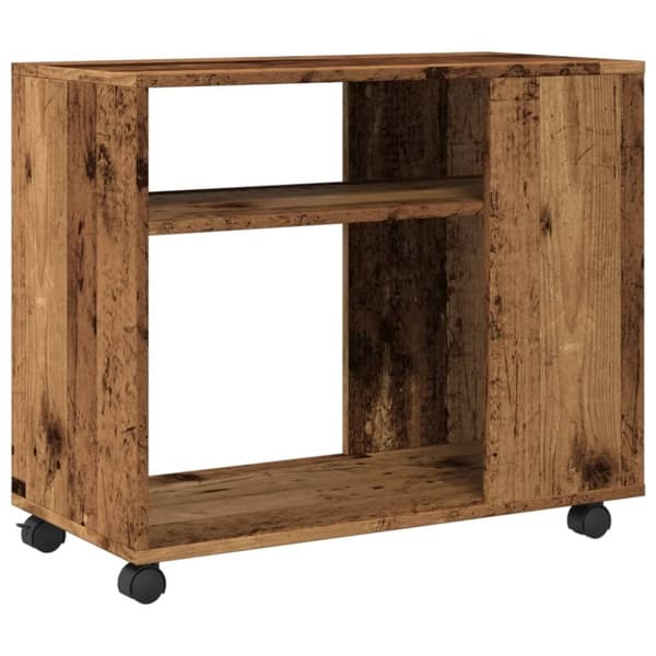 vidaXL Sidebord med hjul gammelt tre 70x35x60 cm konstruert tre