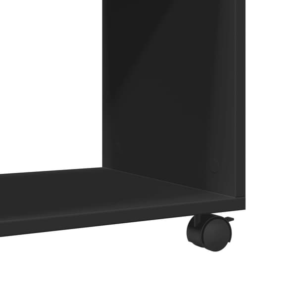 vidaXL sidebord med hjul 70x35x60 cm konstrueret træ sort