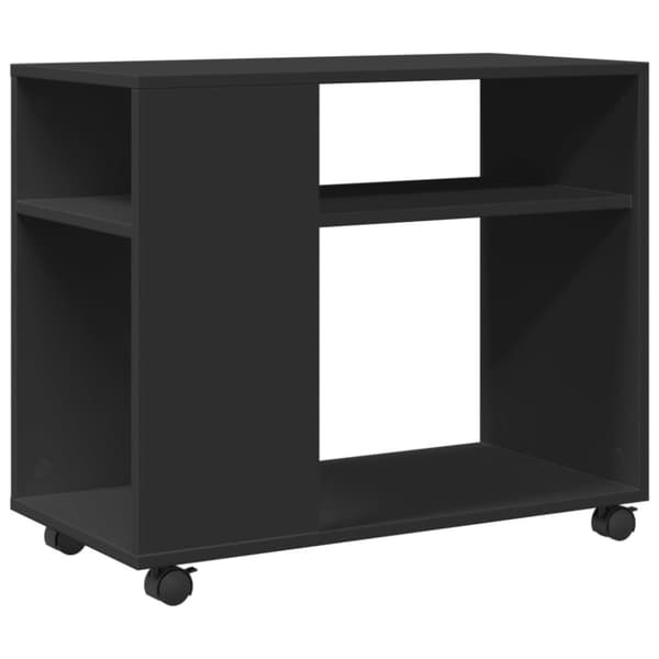 vidaXL sidebord med hjul 70x35x60 cm konstrueret træ sort