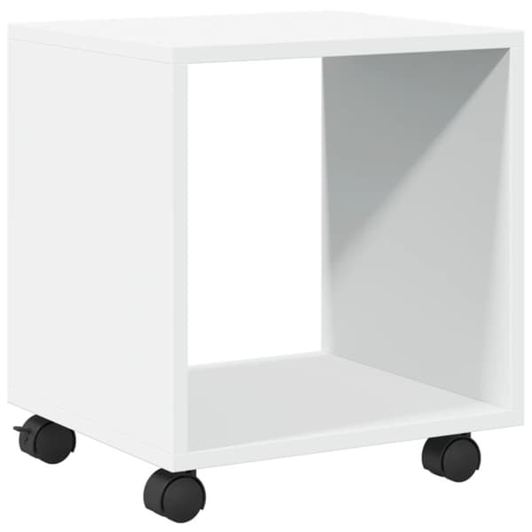 vidaXL Rulleskap hvit 37x33x42,5 cm konstruert tre