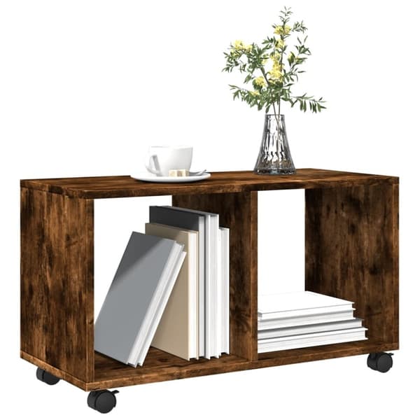 vidaXL Rulleskap røkt eik 72x33x42,5 cm konstruert tre