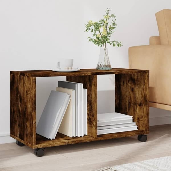 vidaXL rullebord 72x33x42,5 cm konstrueret træ røget egetræsfarve