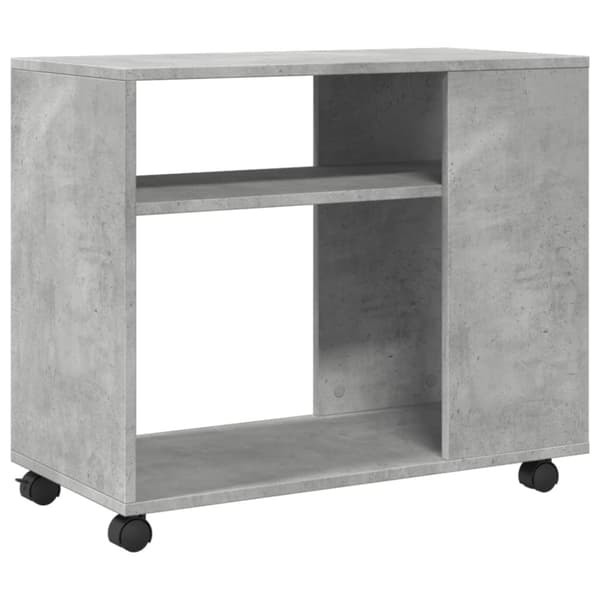 vidaXL Sivukaappi pyörillä betoninharmaa 70x35x60 cm tekninen puu
