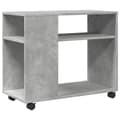 Pikkukuva 1 / 11: vidaXL Sivukaappi pyörillä betoninharmaa 70x35x60 cm tekninen puu