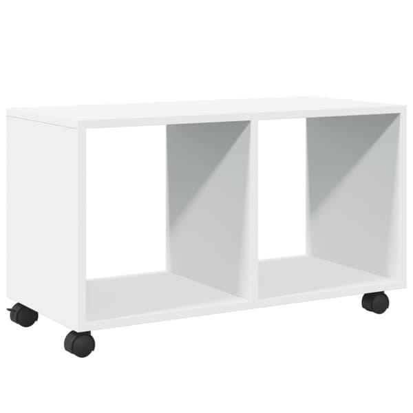 vidaXL Skåp med hjul vit 72x33x42,5 cm konstruerat trä
