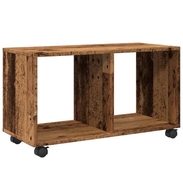 vidaXL Kaappi pyörillä vanha puu 72x33x42,5 cm tekninen puu