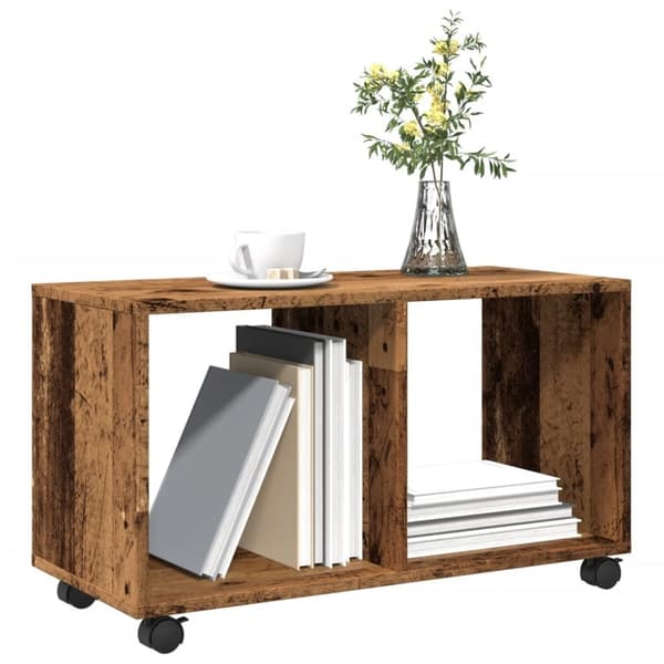 vidaXL Kaappi pyörillä vanha puu 72x33x42,5 cm tekninen puu