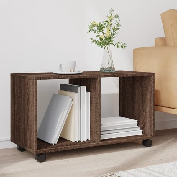vidaXL rullebord 72x33x42,5 cm konstrueret træ brun egetræsfarve
