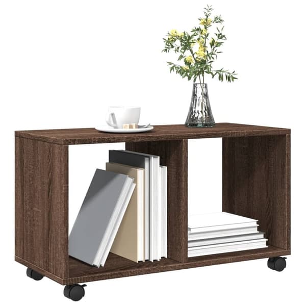 vidaXL rullebord 72x33x42,5 cm konstrueret træ brun egetræsfarve