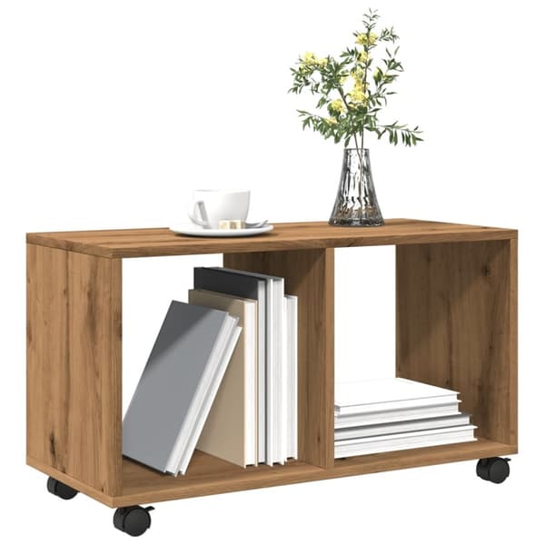 vidaXL rullebord 72x33x42,5 cm konstrueret træ egetræsfarve