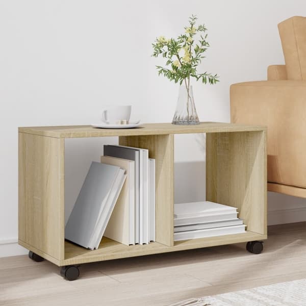 vidaXL rullebord 72x33x42,5 cm konstrueret træ sonoma-eg