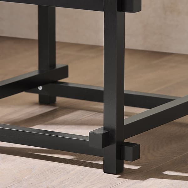 Rootz Tenon Connection -sivupöytä - Sohvapöytä - Keltaiset ristikkopaneelit - Musta Puu - Helppo koota - 40cm x 60cm x 40cm