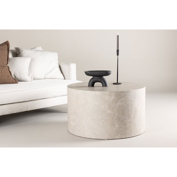 York sofabord Ø80 cm beige.