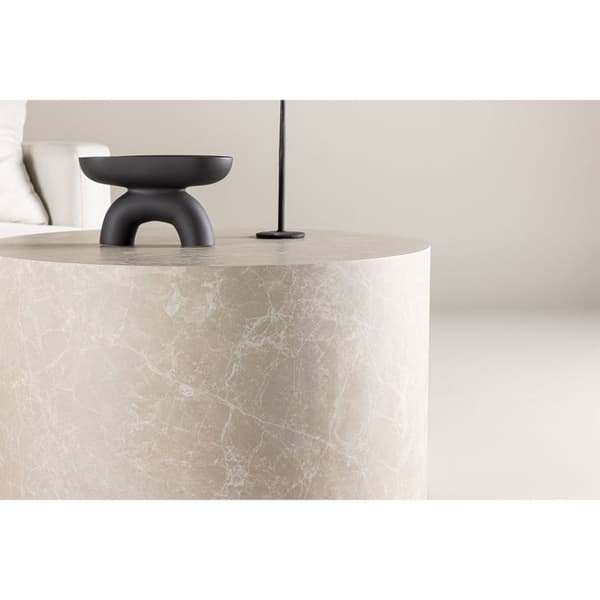 York sofabord Ø80 cm beige.