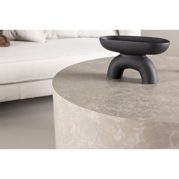 York sofabord Ø80 cm beige.
