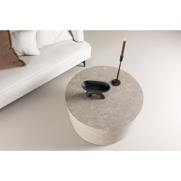 York sofabord Ø80 cm beige.
