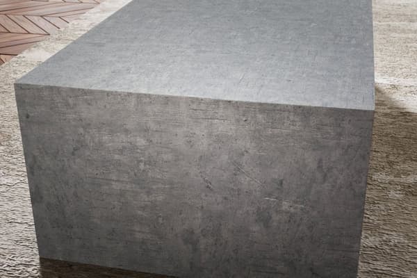 Rootz Minimalistiskt soffbord - Rektangulär design - Betongutseende - 100 cm x 50 cm x 30 cm - Folierad MDF - Reptålig melaminbeläggning