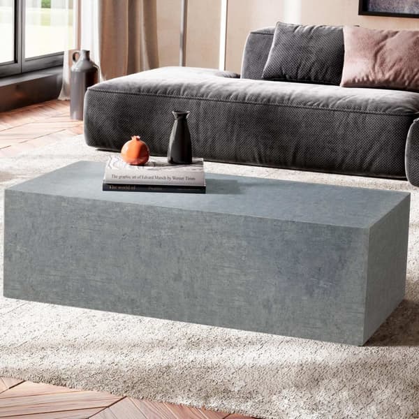Rootz Minimalistiskt soffbord - Rektangulär design - Betongutseende - 100 cm x 50 cm x 30 cm - Folierad MDF - Reptålig melaminbeläggning
