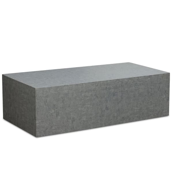 Rootz Minimalistiskt soffbord - Rektangulär design - Betongutseende - 100 cm x 50 cm x 30 cm - Folierad MDF - Reptålig melaminbeläggning