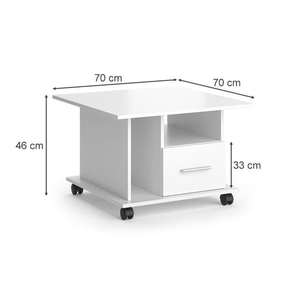 Vicco Ender Soffbord, Vit, 70 x 46 cm