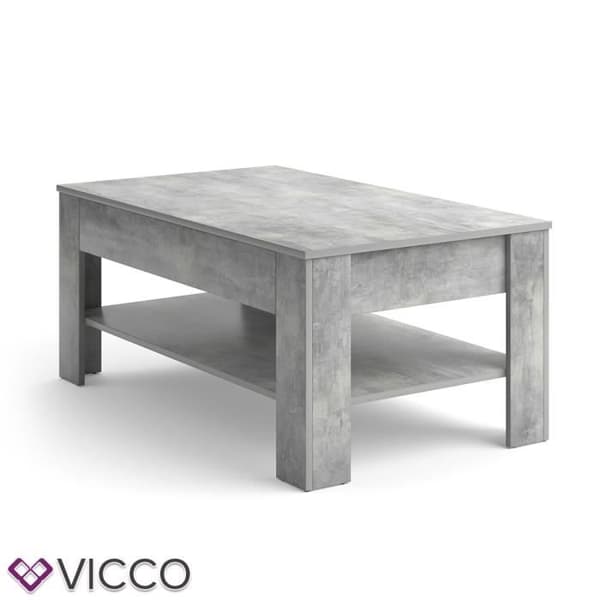 Vicco soffbord med låda 110 x 65 cm betong - vardagsrum soffbord soffbord